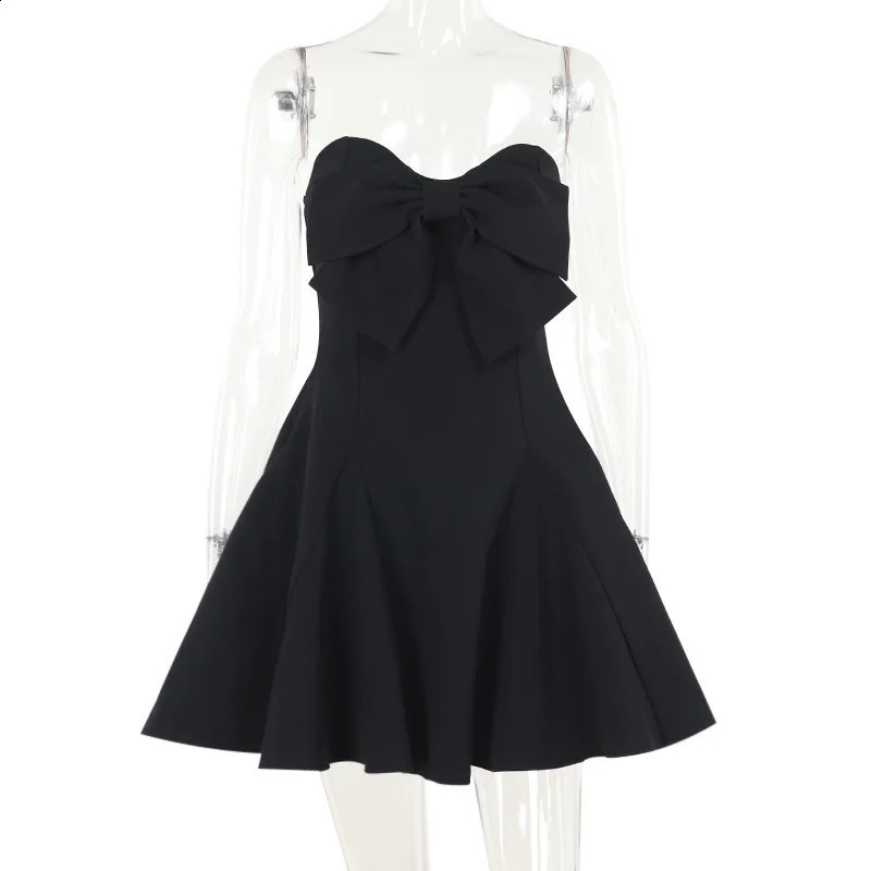 NIDANSI strapless and backless elegant evening dress for women pleated and sexy white dress mini summer dress Vestitos 241223