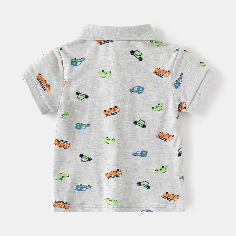Boy polo shirt short sleeved summer car childrens top wearing childrens T-shirt soft boy shirt childrens clothing W241223