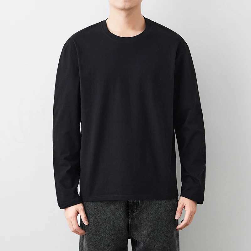Quick delivery of mens long sleeved T-shirts mens autumn pure cotton T-shirts plus size 4XL 5XL underwear mens clothing W241223