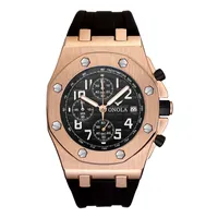 watch brand fashion casual quartz mens watch chronograph multifunction wristwatch all black gold metal waterproof watch for men