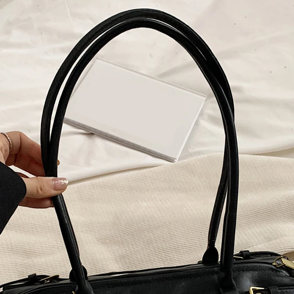 Boston Handbag for Women Solid Shoulder Bag PU Leather Casual Underarm Bag Retro Bag 250103