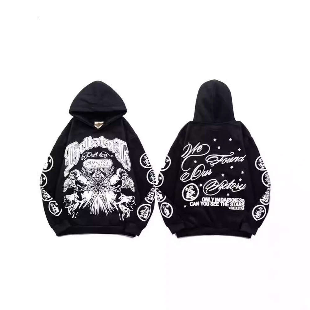 High Street Flames Instagram Celebrity Same Style Large Print Men's and Women's Loose Hooded Sweatshirt Jacket