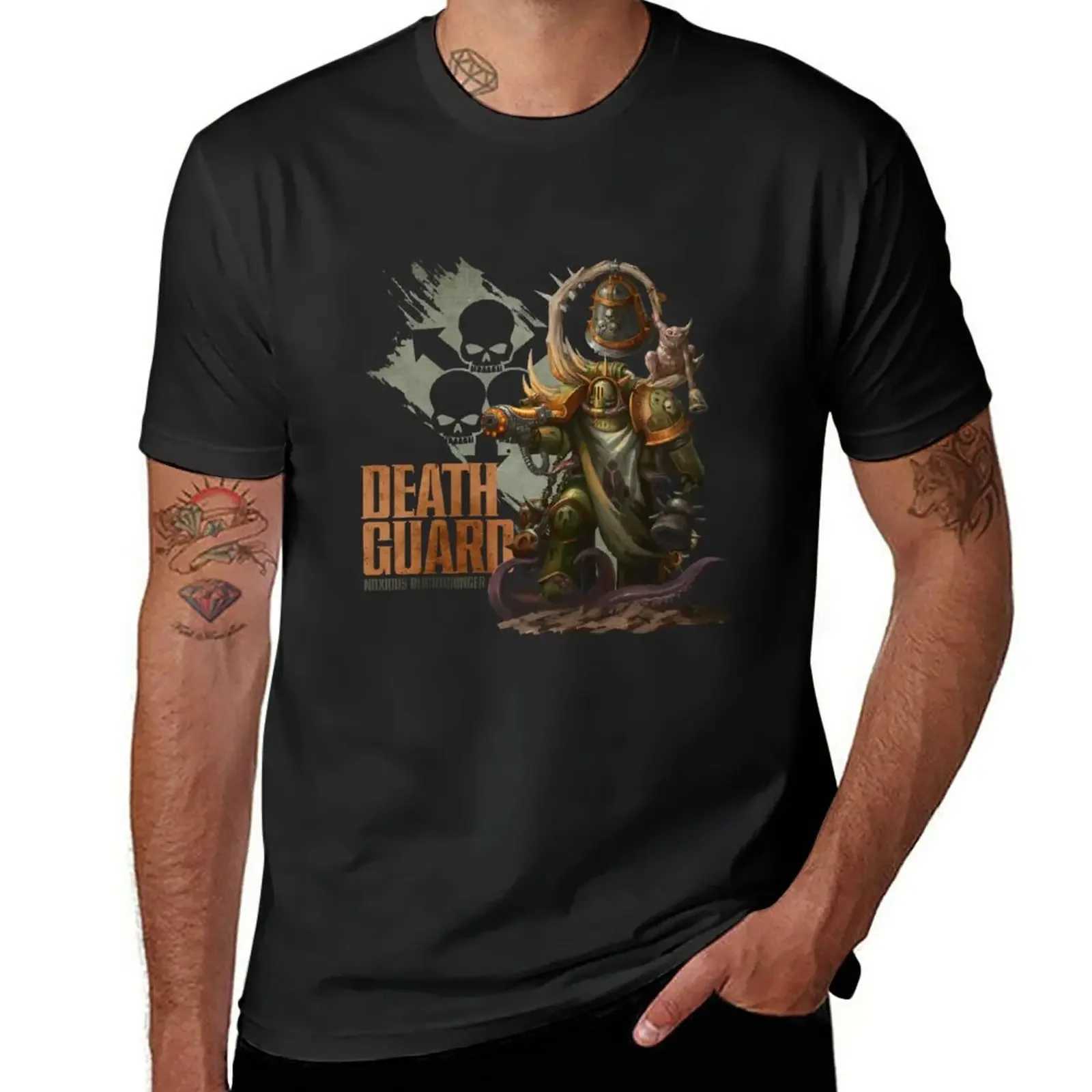 Summer tops graphics sub plain black t-shirt mens New Death Guard Blightbright trend t-shirt harajuku oversized cotton W241223