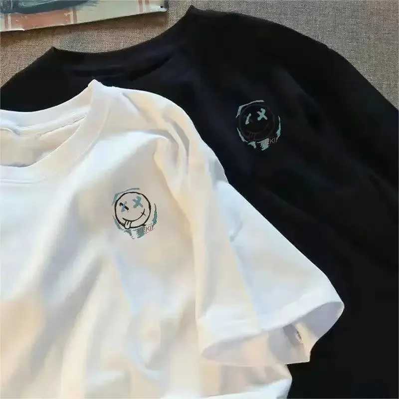Summer Heavyweight Pure Cotton Short sleeved T-shirt for Men American Fashion Ins Casual Loose Top Simple Cotton T-shirt W241223
