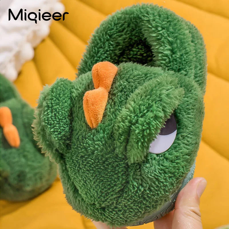 Winter Children Home Soft Slipper For Girls Boys Warm Cotton Dinosaur Flip Flop Non Slip Kids Floor Shoes Baby Slipper Pantuflas 241223