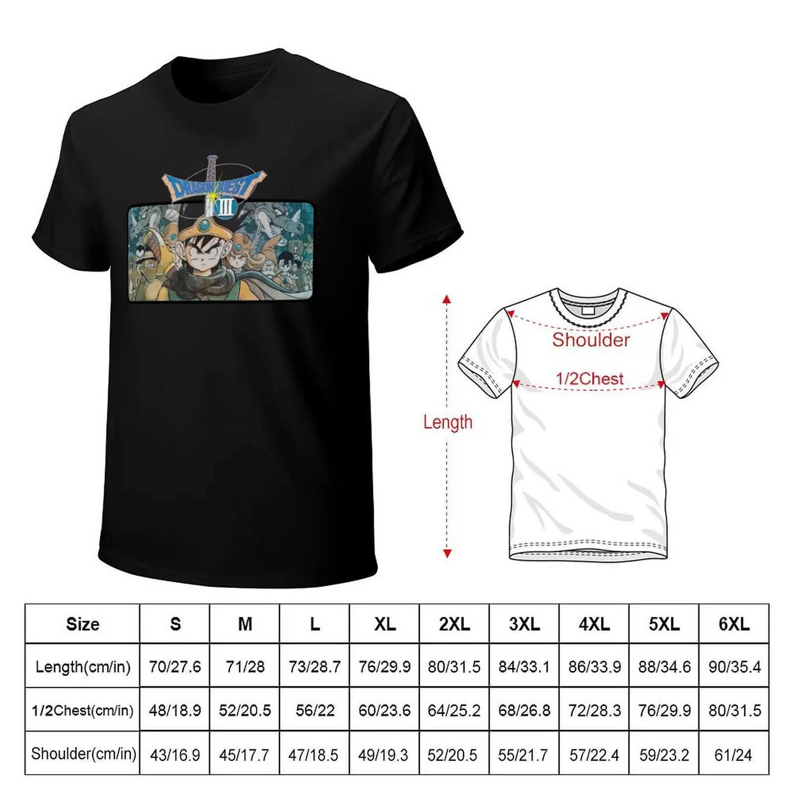 Dragon Quest 3 Famicom Cover Art T-shirt Cheap Things Fast Drying Anime Boys White Pure White T-shirt Men W241223