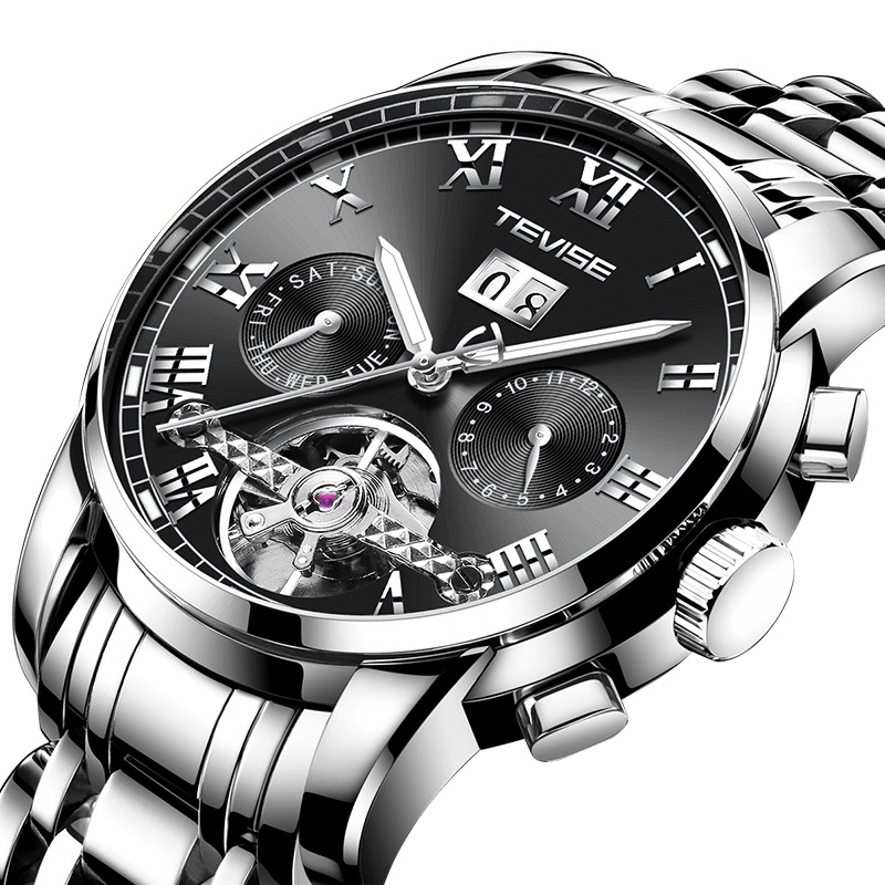 Luxury Original Mechanical Watch For Men High-end Sports Watch Starry Moon Phase Watch Waterproof Night Light Tourbillon High-quality Mechanical Wrist