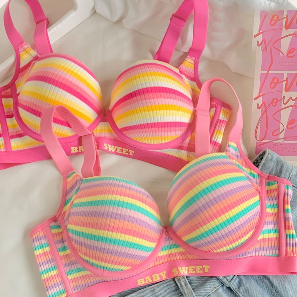 Sexy Dopamine Wireless Bra 3/4 Cup Comfortable Women Underwear Push Up Colorful Tube Top