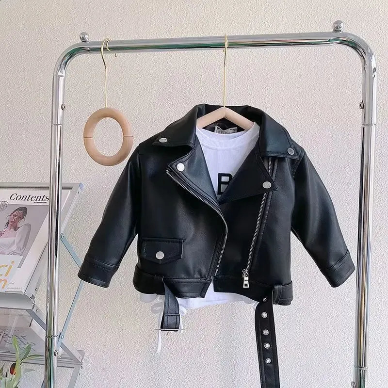 Fashion Boy Outerwear Spring Autumn Boy PU leather Jacket Children Warm coat For Boy Coat Clothes 241223