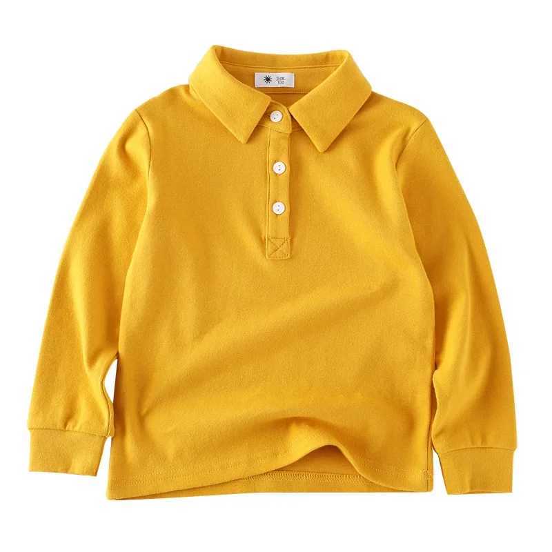 3-11y Childrens Polo Shirt Spring and Autumn Boys and Girls Top T-shirt Long Sleeve Solid Color Fashion Breathable Childrens Clothing H5-1 W241223