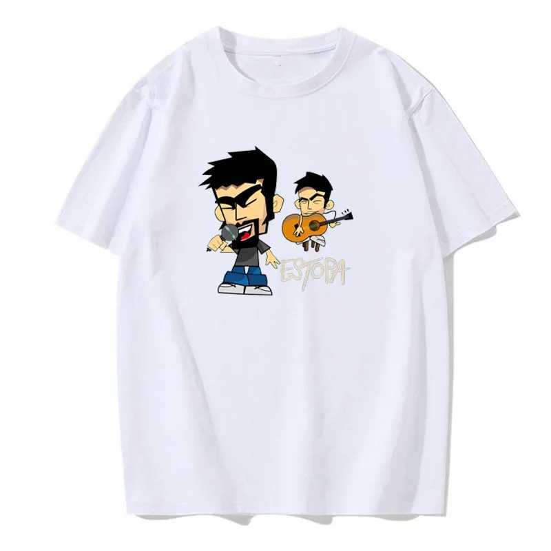 Summer casual fashion mens Fun Estopa printed T-shirt simple short sleeved round neck European size cotton summer top W241223