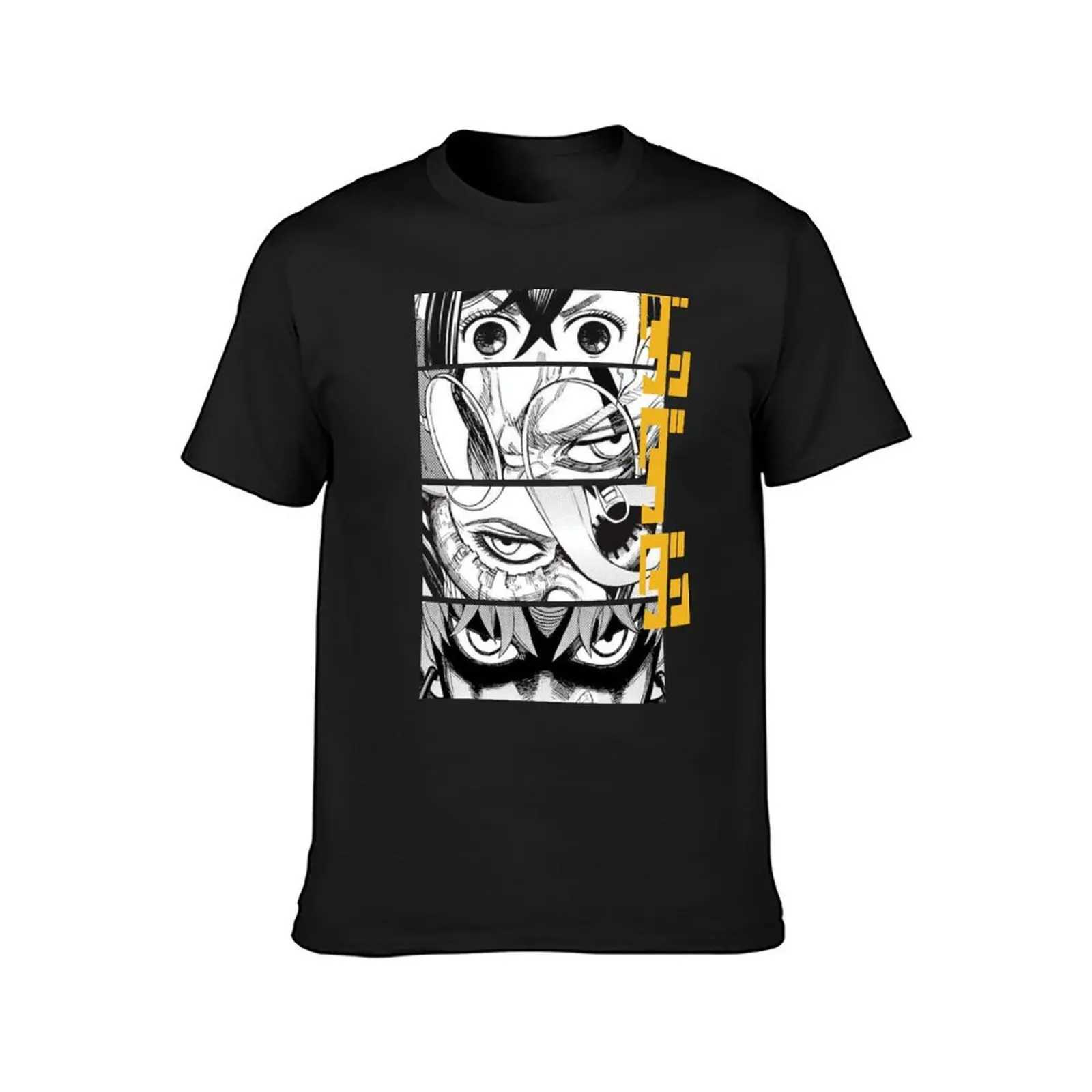 Dandadan Anime Eyes w/Kaji T-shirt Top Mens Solid Color T-shirt W241223