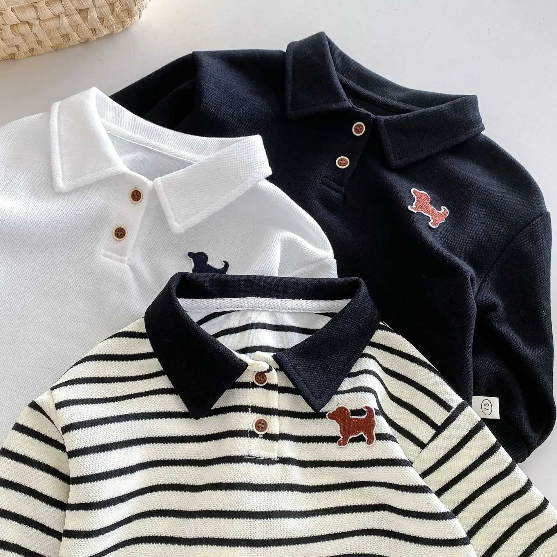 2024 Autumn New Fashion Clothing for Children Infants and Boys - Baby Long sleeved Polo Shirt Childrens Clothing 3M-5Y W241223