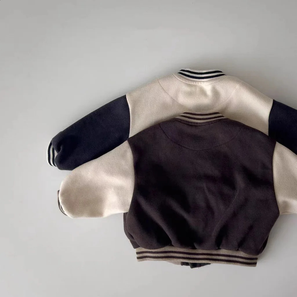 Autumn Baby Clothes Jackets For Infant Boy Girl Spliced Long Sleeves Baseball Jackets Winter Toddler Children Outerwear 0-3 Year 241223
