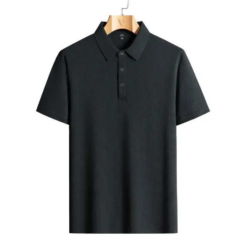 M-9XL Summer Polo Shirt Mens Plus Size 45-50kg Short Sleeve Plain Casual Loose Top Mens Clothing Polo Shirt W241223