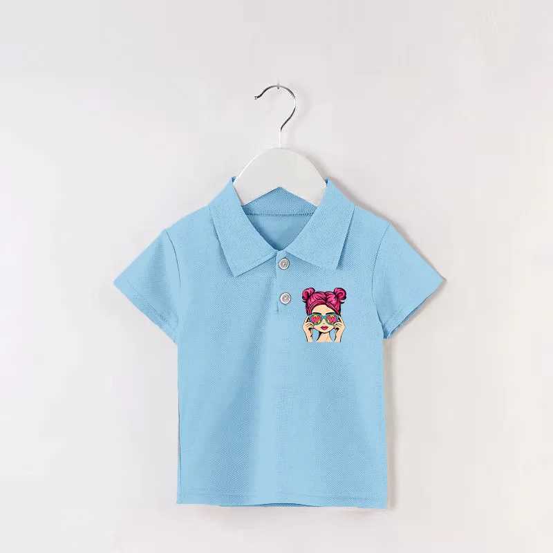 Childrens polo shirts boys and girls short sleeved new loose casual T-shirts girls summer new tops short sleeved casual clothes W241223
