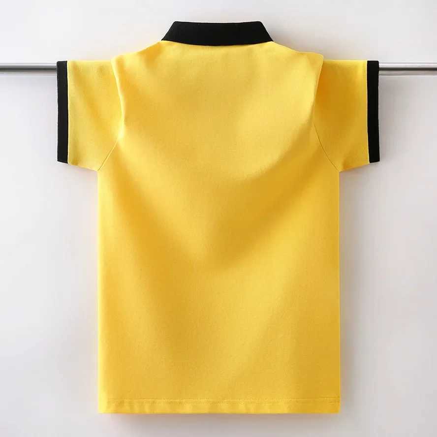 2025 New Boys Polo Shirt Summer Childrens Short Sleeve Top Childrens Cotton T-shirt 5 6 8 10 12 14 Year Old Youth Clothing W241223