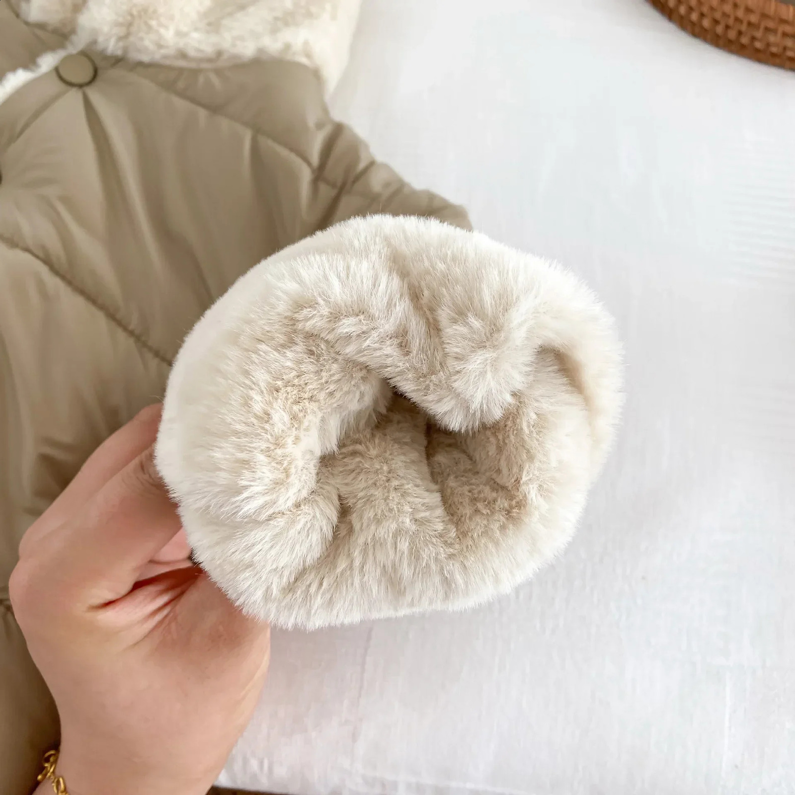 Cute Childrens Winter Jacket Fur Lining 0-5 Years Old Girls Boys Hoodies Coats Korean Style Kids Baby Thick Warm Outwear 241223