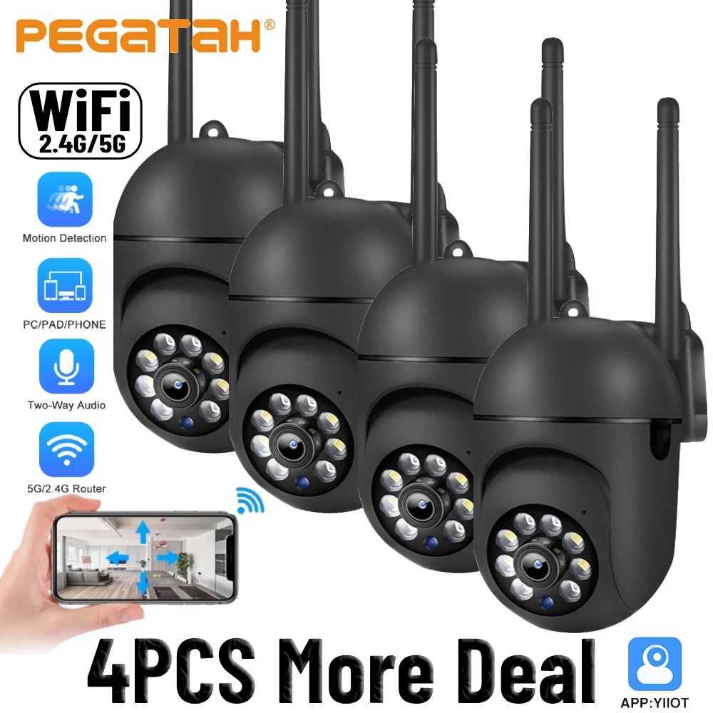 1-4PCS 5G 2.4G WiFi Camera Surveillance Cameras PTZ IP Camera Outdoor Security Protection Camera Two Way Au Auto Tracking Cam Z241224