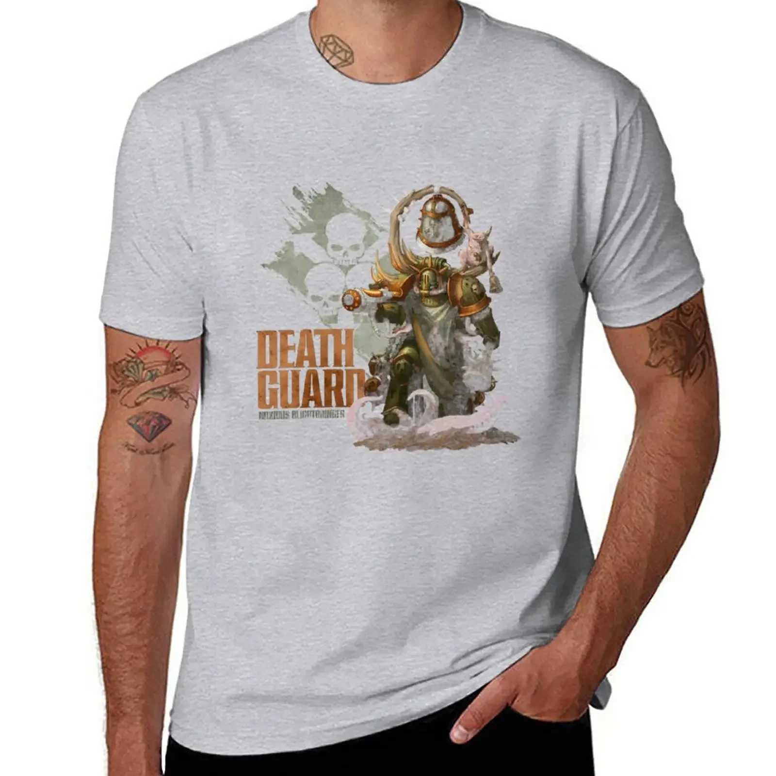 Summer tops graphics sub plain black t-shirt mens New Death Guard Blightbright trend t-shirt harajuku oversized cotton W241223