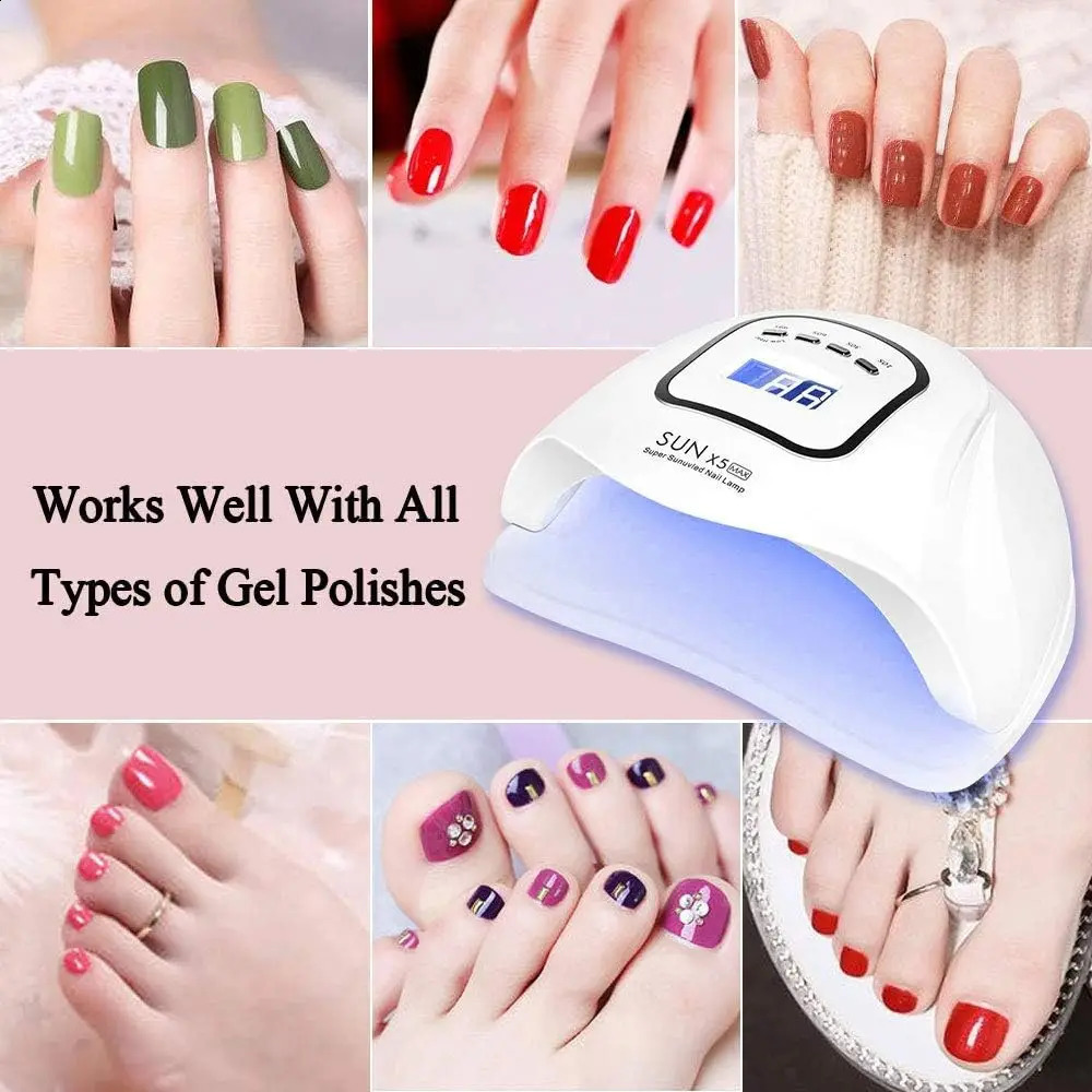 YIKOOLIN UV LED Nail Lamp Professional Nail Dryer Gel Polish Light UV Nail Light with 4 Timer Setting Curing Gel Toe Nails 241224