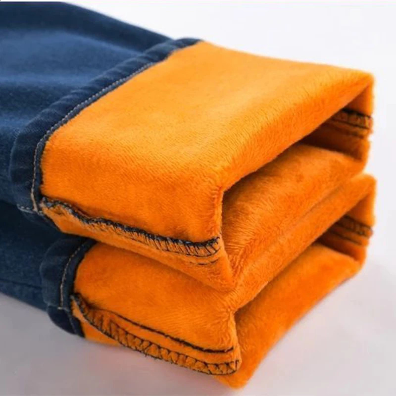 Winter Plush Velvet Lined Pencil Jeans Women Thicken Skinny High Waist Denim Pants Warm Big Size 36 Stretch Kot Pantolon 241224