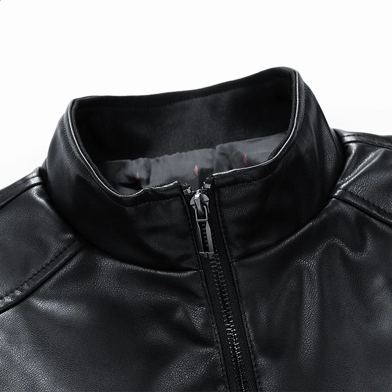 Leather jacket mens coat windproof oversized 6XL 7XL 8XL Plus size autumn motorcycle travel wool black zipper winter coat 241224