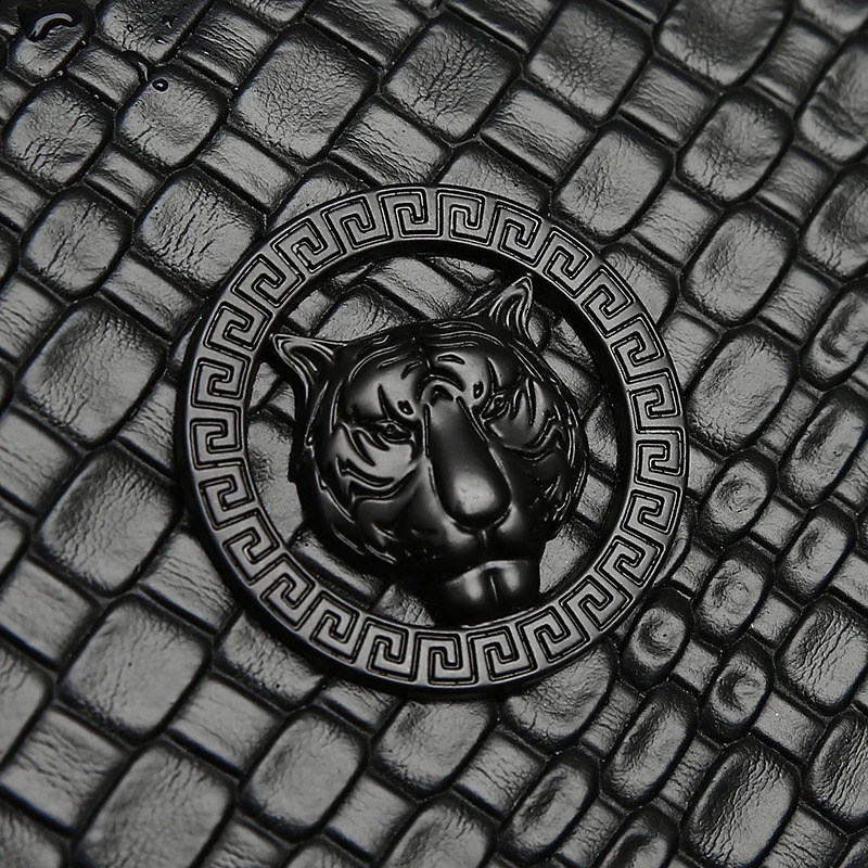 Men Tiger Head Handbag Casual Zipper Long Wallet Soft Clutch Bag Youth Mens Handheld Money Bag sacoches hommes clutch bolso 241224