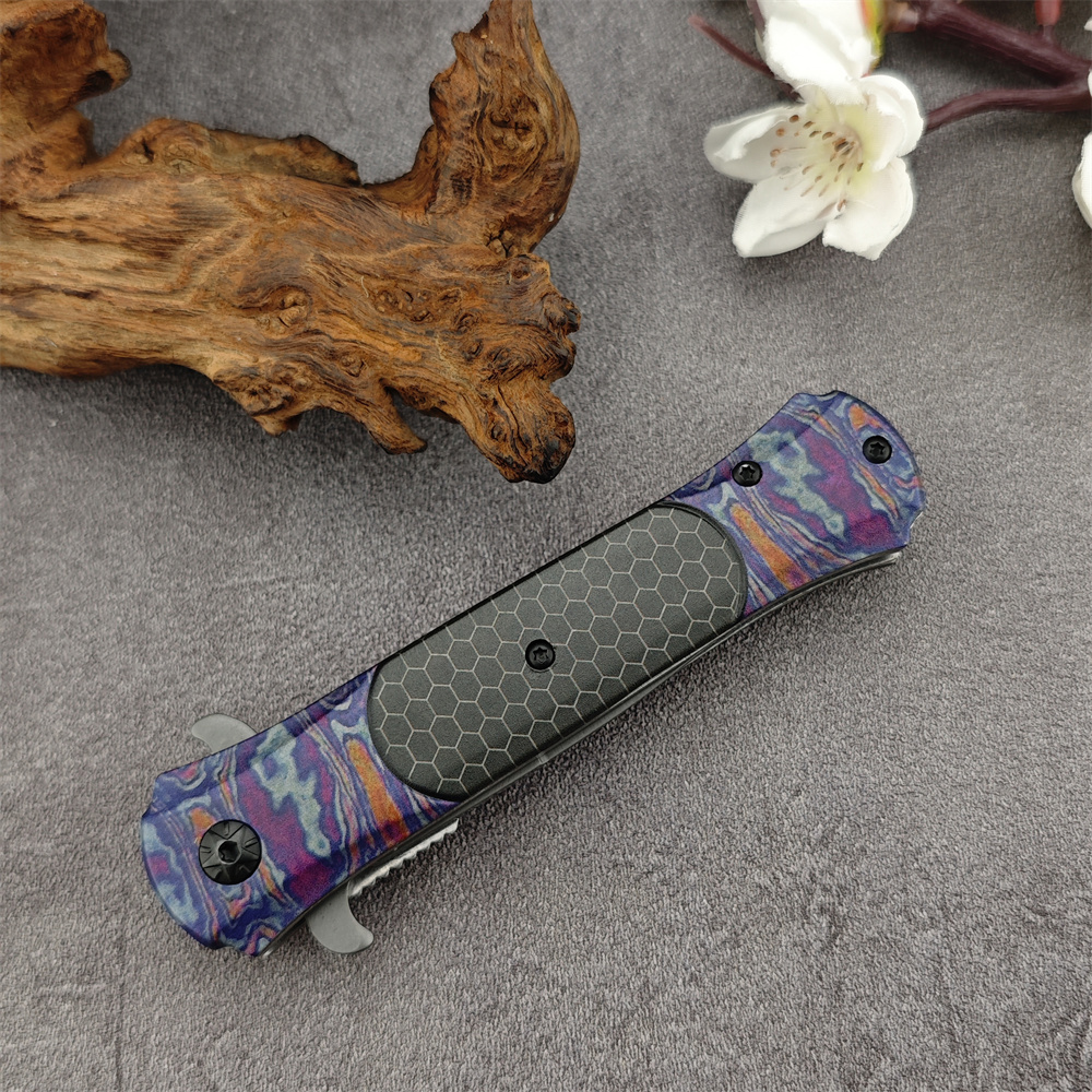 High Quality Purple Jeep DA145 Pocket Multi-function Folding Field Tactical Self Defense Survival Knife EDC Tool Men's Gift 15535 3300 535 533 94