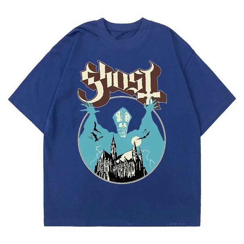 New Ghost Band T-shirt for Women Super Large Fashionable Cool London Singer Fans Must Have Summer Short sleeved Printed Rock Solid Black T-shirt W2412