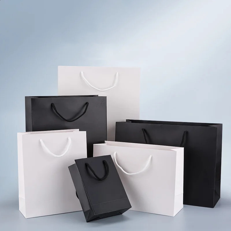10PcsCustomized clothing handbag gift bag thickened kraft paper shopping packaging wholesale printing 241213