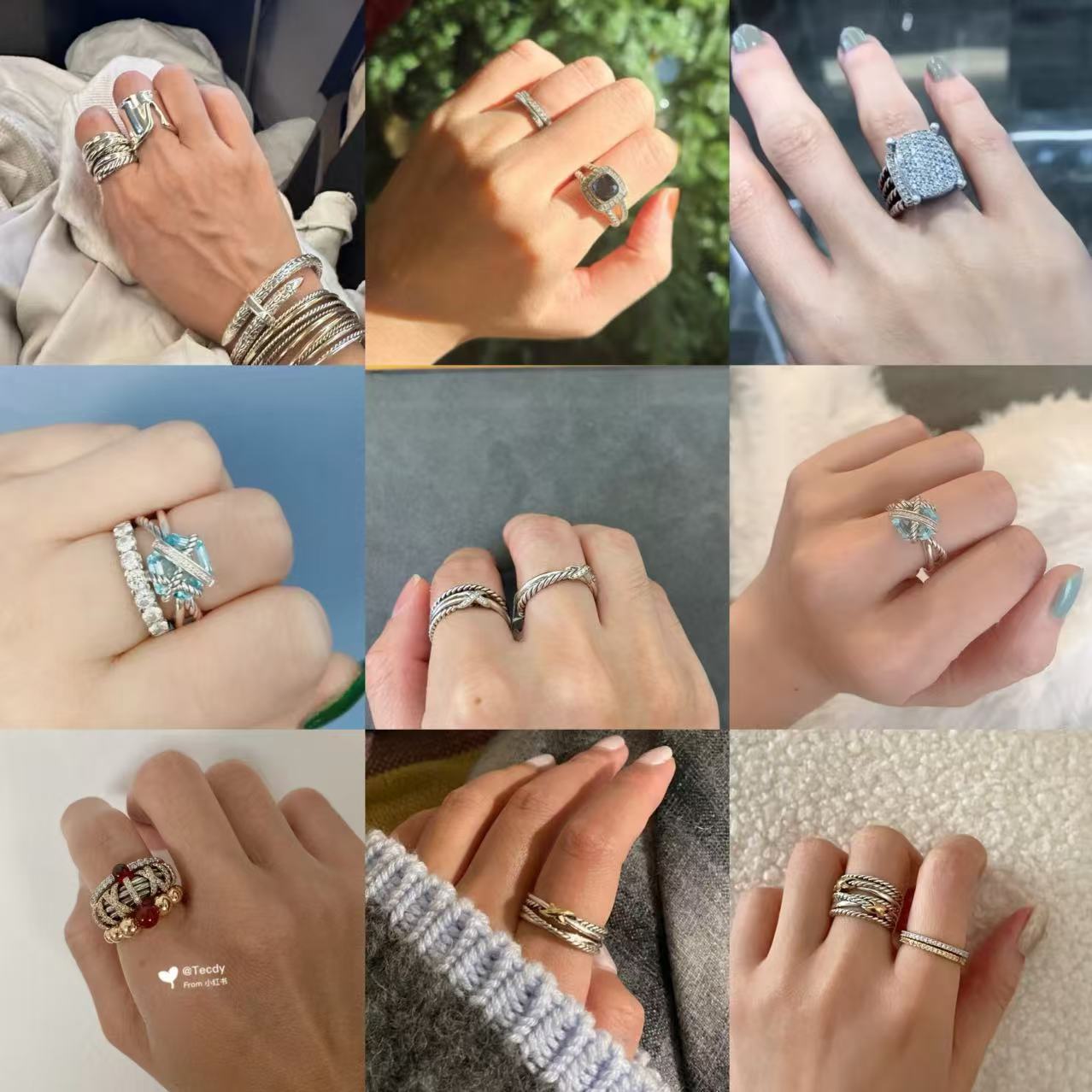 Vintage Silver Ring Twisted Rope Designer Ring Punk Cross Diamond Ring Designer Jewelry Multiple Sizes Personalized Luxury Jewelry Multiple Shapes Couple Ring