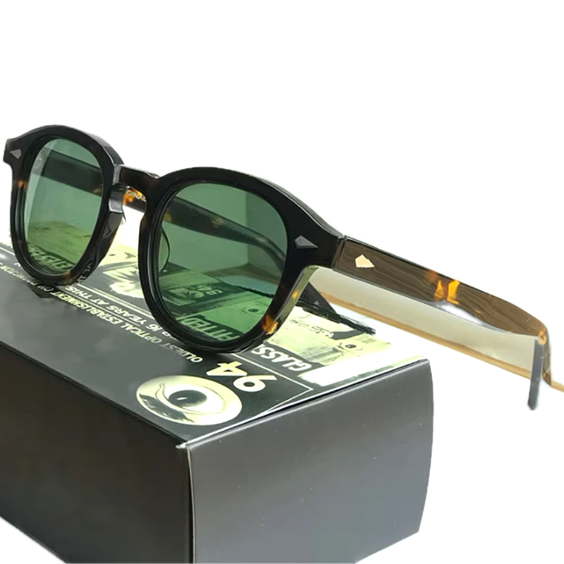 Lemtosh Johnny Depp Sunglasses Top Quality Polarized Men Acetate Sun Glasses Round Women Handmade Luxury Brand Designer Vintage Retro Driver's Sh