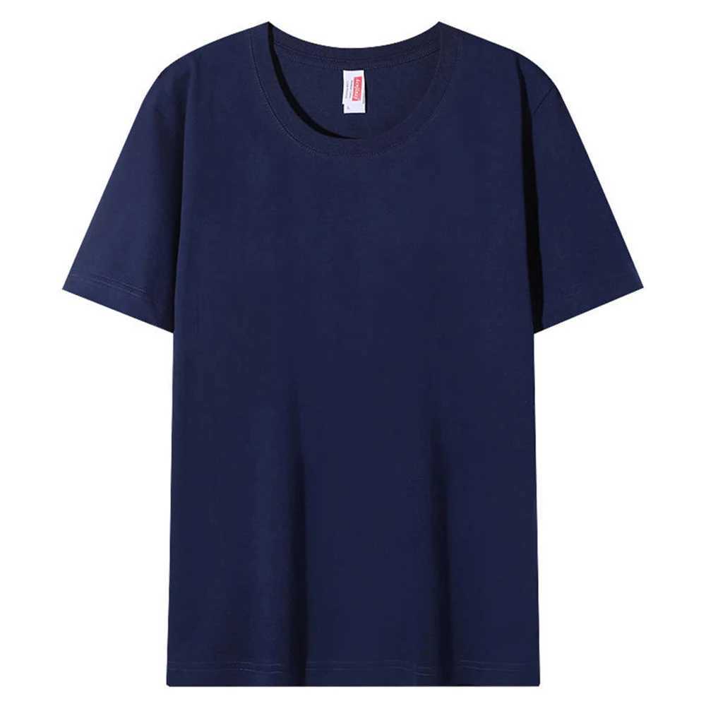 Plain weave round neck T-shirt 100% pure cotton summer mens T-shirt wholesale short sleeved high-end T-shirt unisex Playeras De Hombre Algodon W241223