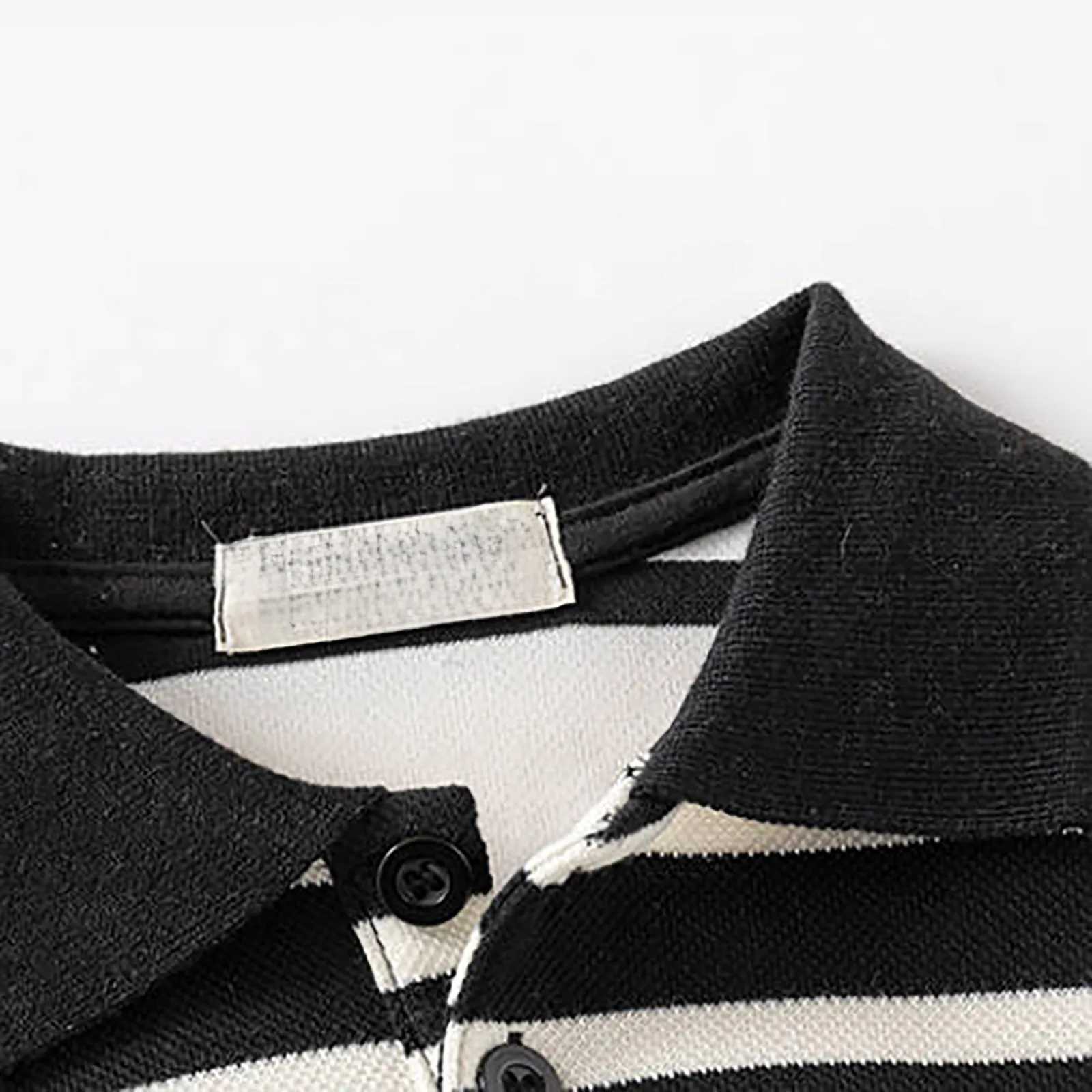 Boys collar long sleeved T-shirt top boys spring and autumn childrens casual polo shirt boys fashionable clothing W241223
