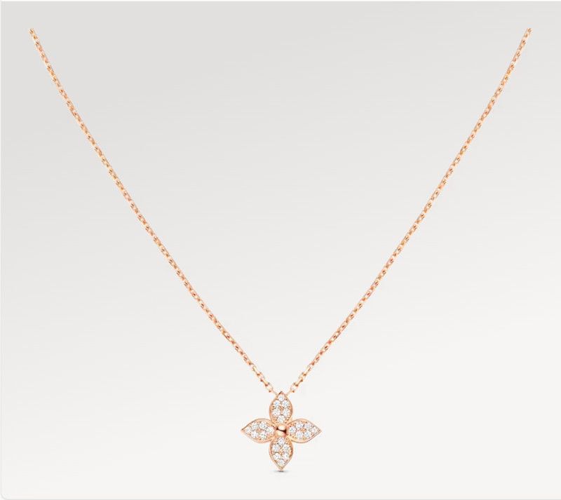 18K Gold Plated Necklaces Luxury Designer Necklace Flowers Full Diamond Pendant Fashional Pendant Necklace Wedding Party Jewelry