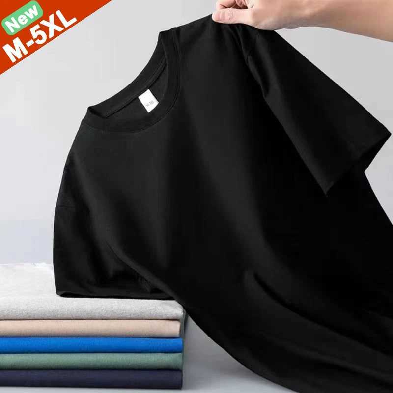 High quality mens summer T-shirt cotton mens T-shirt womens short sleeved T-shirt mens basic flat top womens oversized 5XL W241223