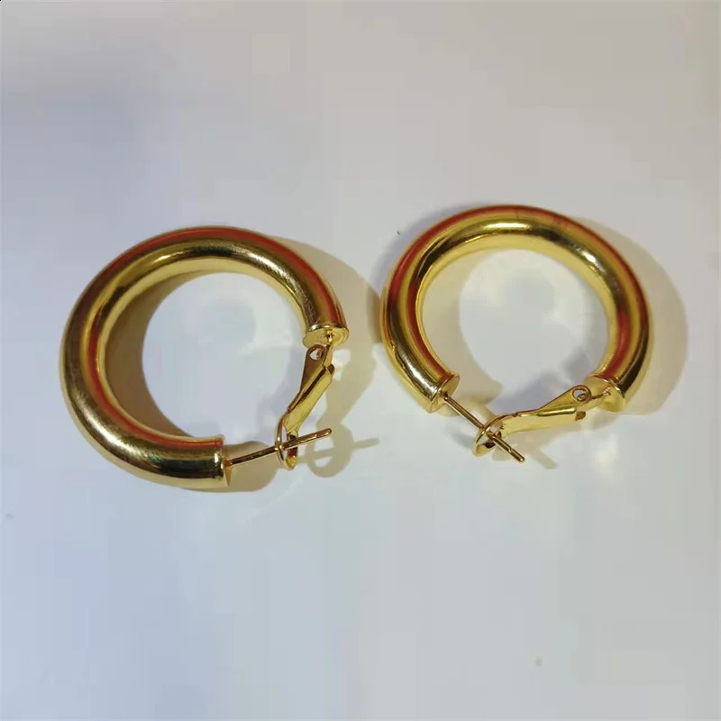 Somilia Golden Earrings for Women 925 Sterling Silver Hoop Earring Fashion Big Smooth Circle Vintage Wedding Party Jewelry 241224