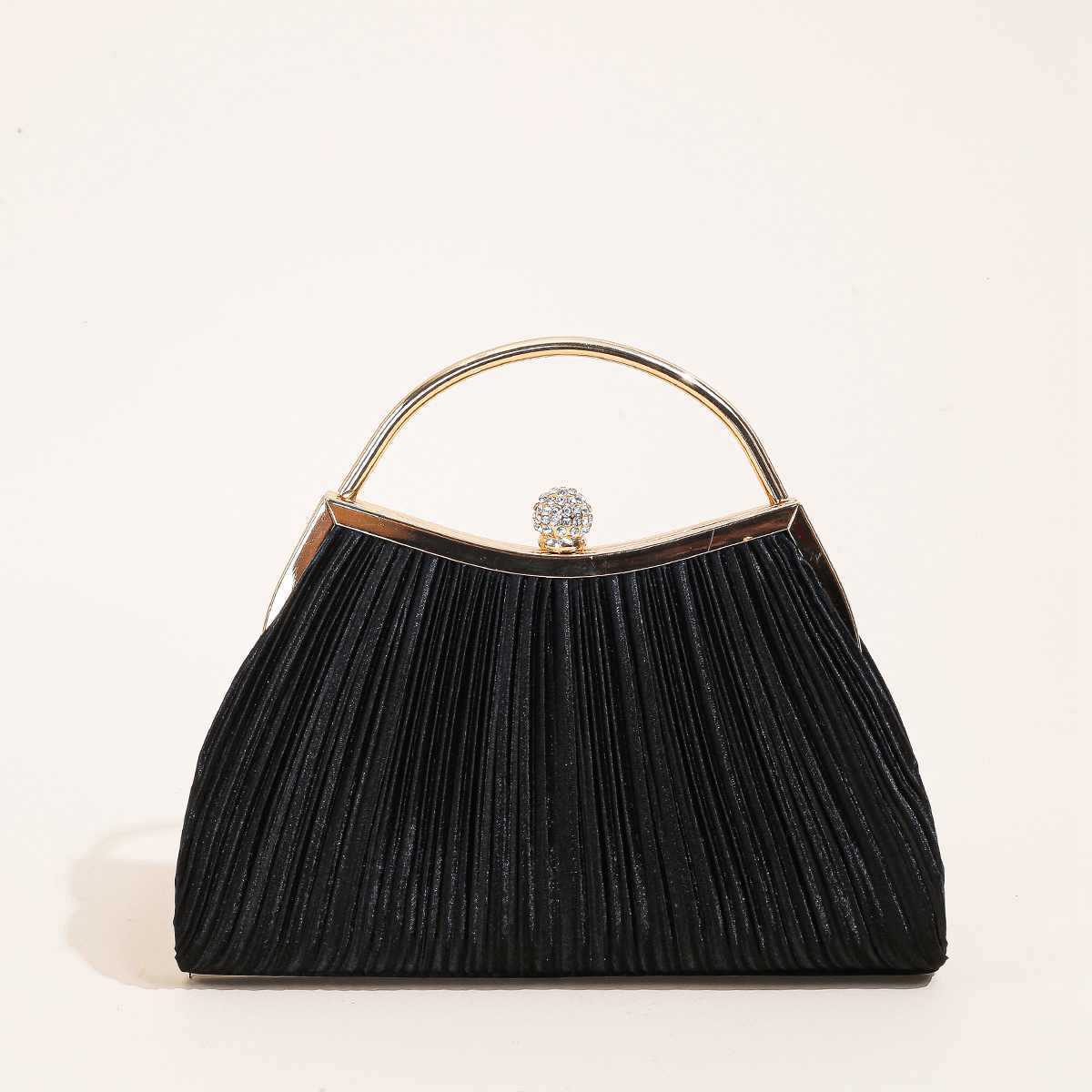 Pleated Handbag Clutch Bag Fashionable Dinner Bag High-end Diamond Embellished Dress Bag Master Bag Celebrity Cheongsam Bag 240920