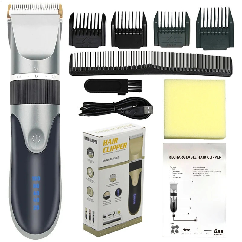 Hair Clipper Electric Barber Hair Trimmers For Men Adults Kids Cordless Rechargeable Hair Cutter Machine Professional 241224
