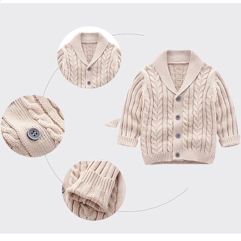 Kids Jacket Handsome Baby Boys Knitting Sweaters Children Clothing Girls Cardigan Baby Spring Autumn Outfit Coat Costumes 241223