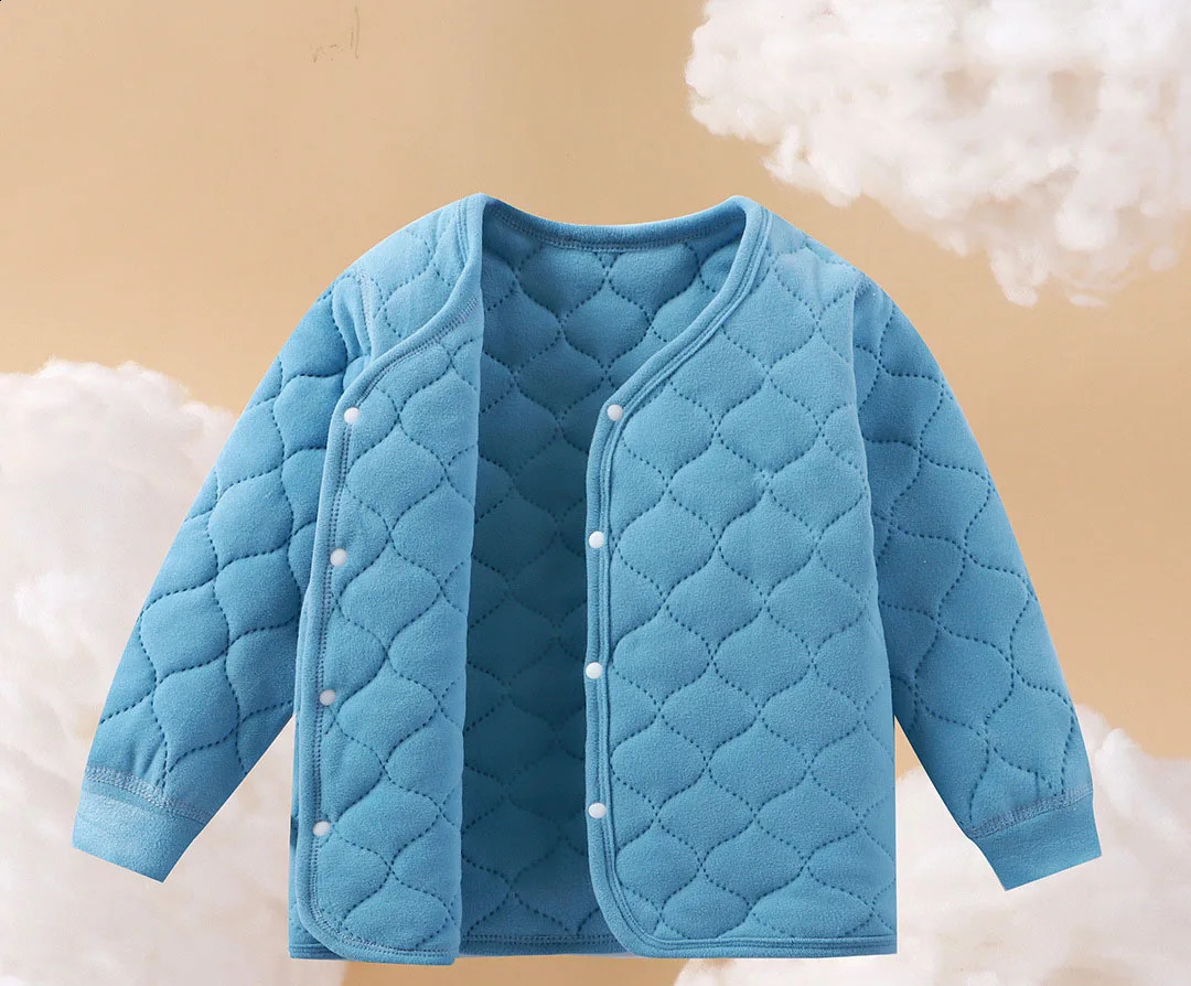 Cotton Padded Coat For 1-12Y Girls Autumn Winter Solid Thicken Argyle Kid Girls Overcoat Normcore Warm Toddler Girl Inner Jacket 241223