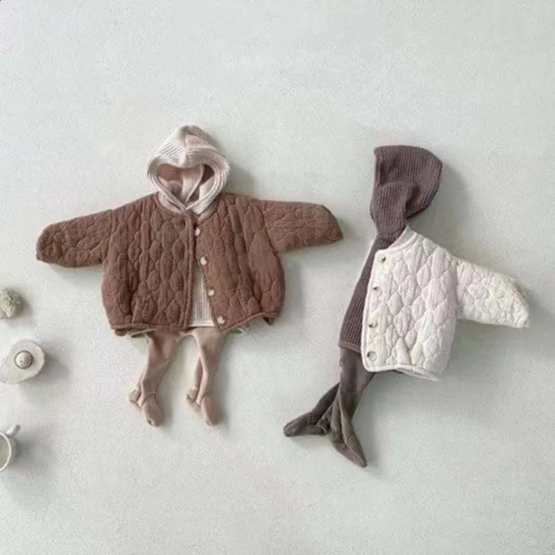 Winter born Baby Coats Jackets Thicken Warm Cotton Toddler Girls Boys Coats Jackets Solid Color Baby Winter Clothes 241223