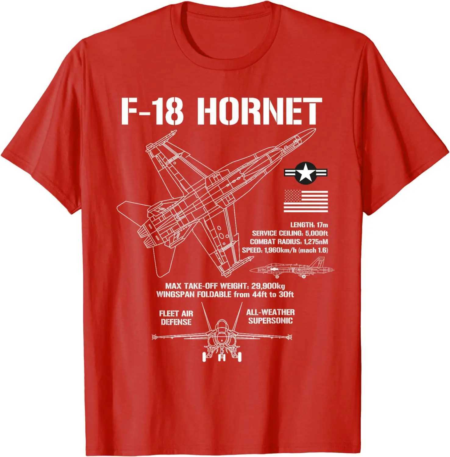 F-8 Hornet fighter jet specification military aircraft F8 short sleeved casual 00% pure cotton T-shirt W241223