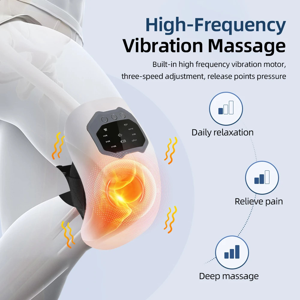 Wireless Knee Massager Electric Heating Kneepad Red Light Vibration Massage Compress Airbag Wrap Leg Relaxation 241224