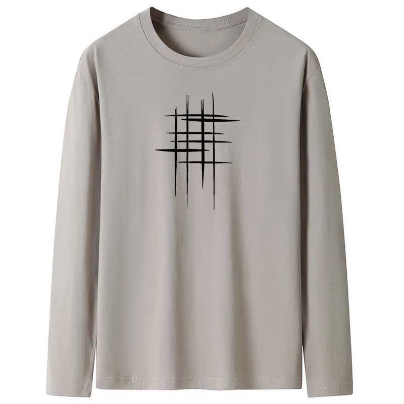 Long sleeved T-shirt mens 100% cotton T-shirt top mens autumn basic solid color T-shirt womens casual fit size M-5XL mens W241223