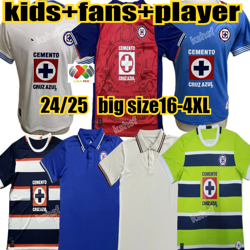 XXXL 4XL 24 25 Cruz Azul Soccer Jerseys Liga MX Futbol Club 2024 2025 DITTA ANTUNA TABO ESCOBAR Fans Player Version Football Shirts NANO M. Men Kids Kits soc 47d