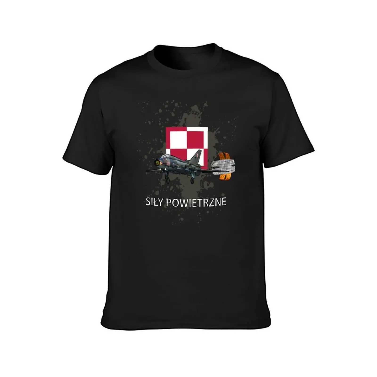 Polish Air Force Sily Powiertzne Su-22 Sukhoi Fitter T-shirt Heavyweight Pure Black Summer Top Mens T-shirt Casual Style W241223