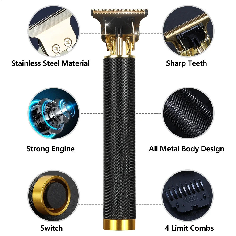Professional Vintage T9 Hair Clippers Trimmer Electric Shaver Barbershop Cutter 241224