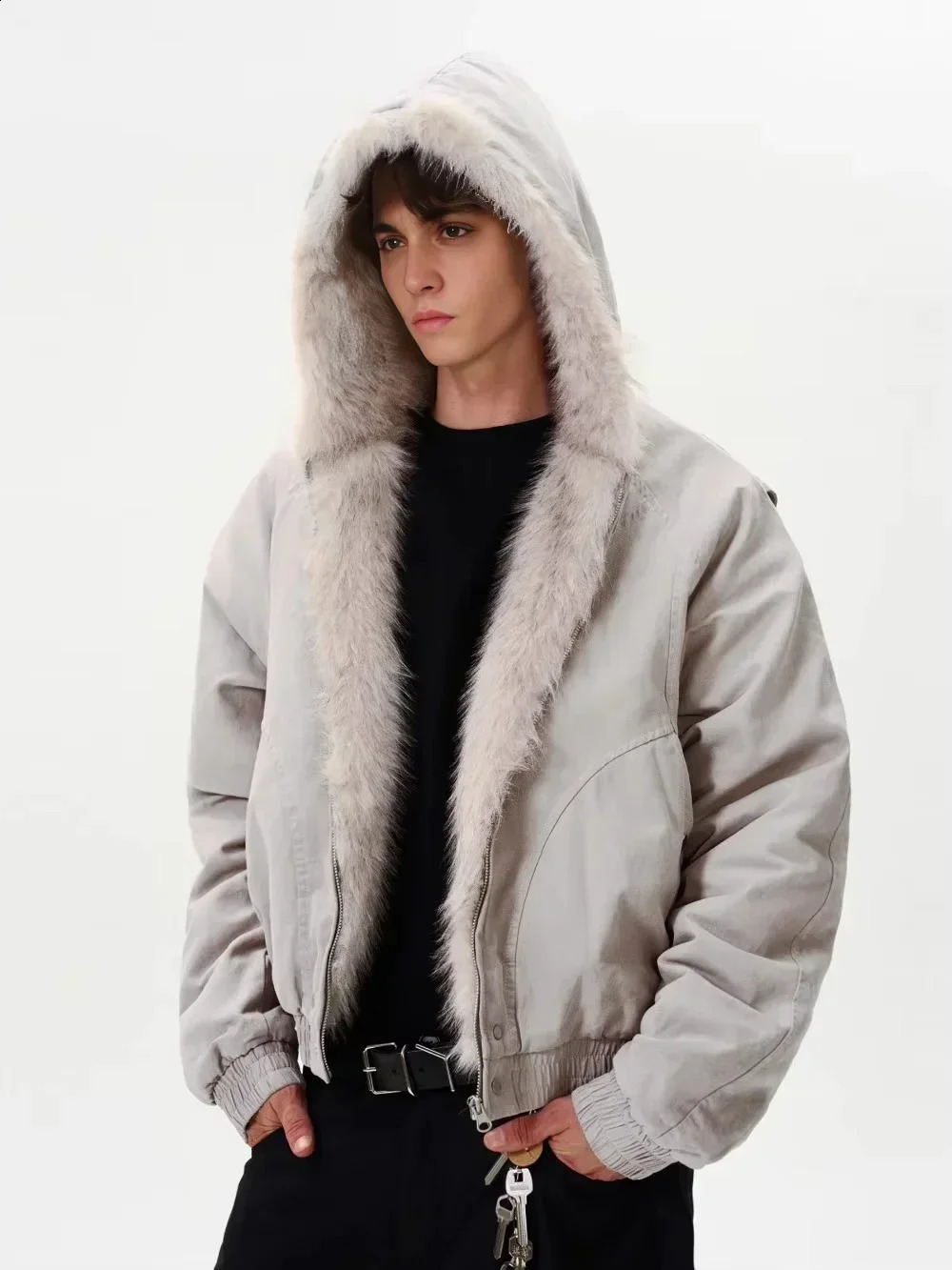 Tung Sung Deconstruction Cut Fleece Coat Mens and Womens Loose Casual Seat Mountain Carving Jacket 241223